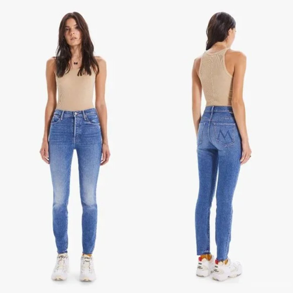 MOTHER Blue High-Waisted Skinny Jeans size 24